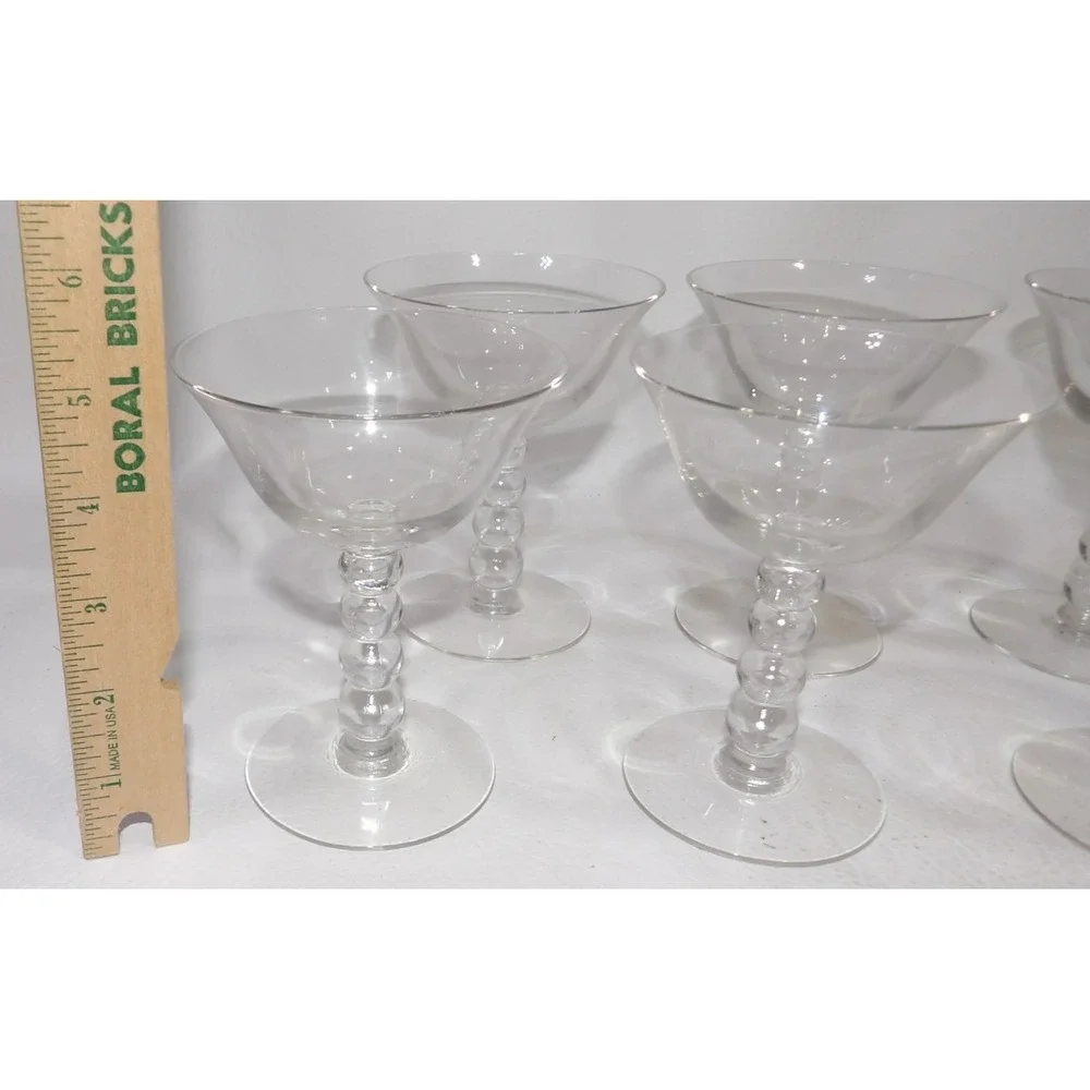Imperial Candlewick 4 Ball Stem Champagne Cocktail Glasses Set of 6 MCM